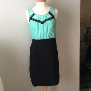 Mint and black dress
